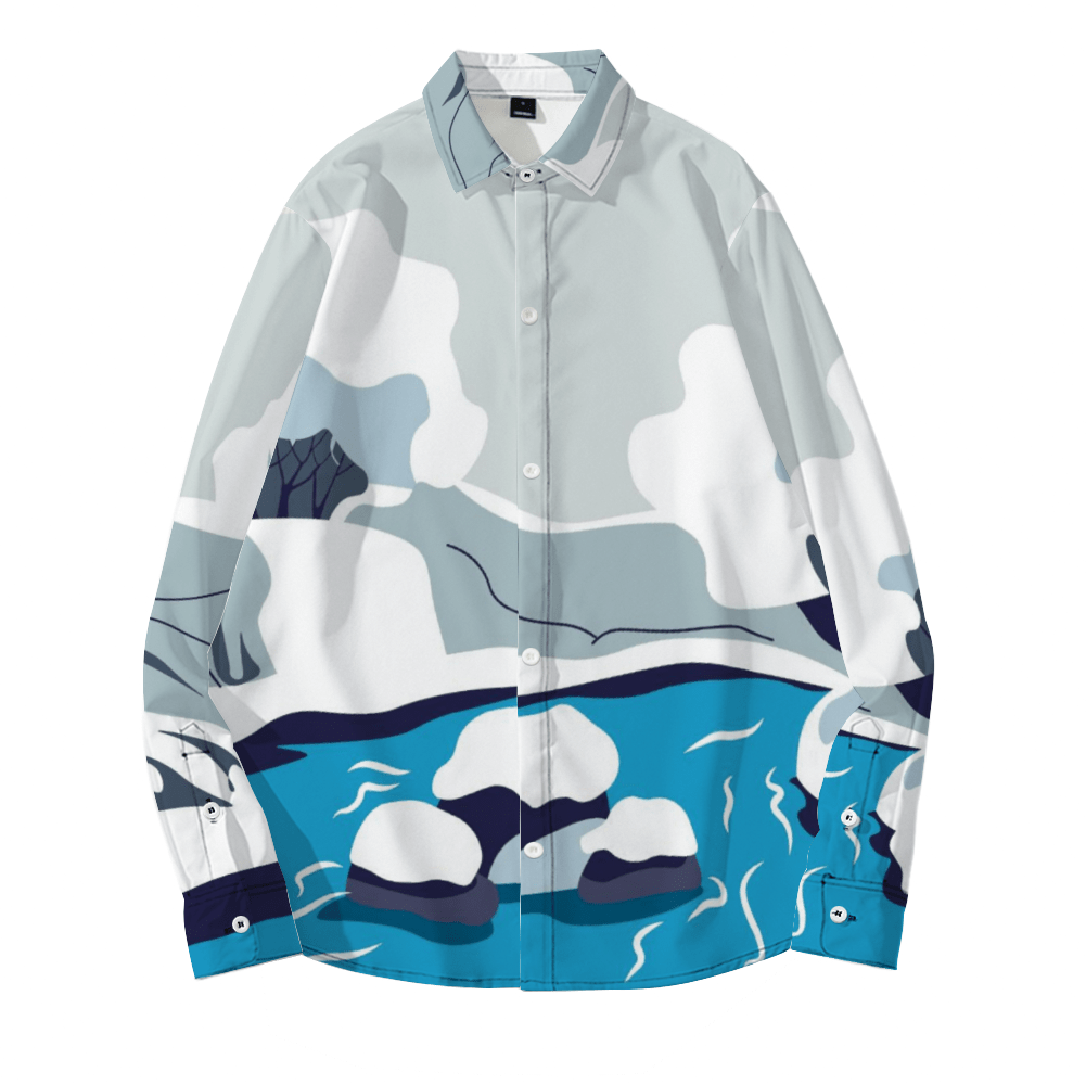 Ju!sL!ve SMILE Unisex Long Sleeve Shirt - White/Blue - The Marjani Spot