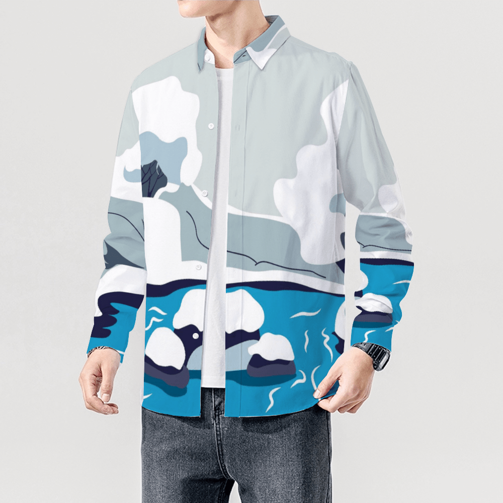 Ju!sL!ve SMILE Unisex Long Sleeve Shirt - White/Blue - The Marjani Spot