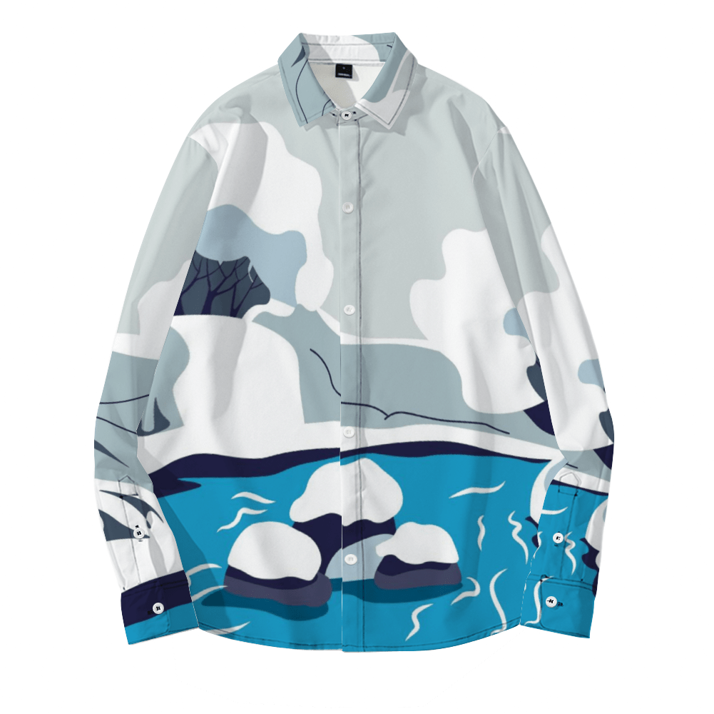 Ju!sL!ve SMILE Unisex Long Sleeve Shirt - White/Blue - The Marjani Spot