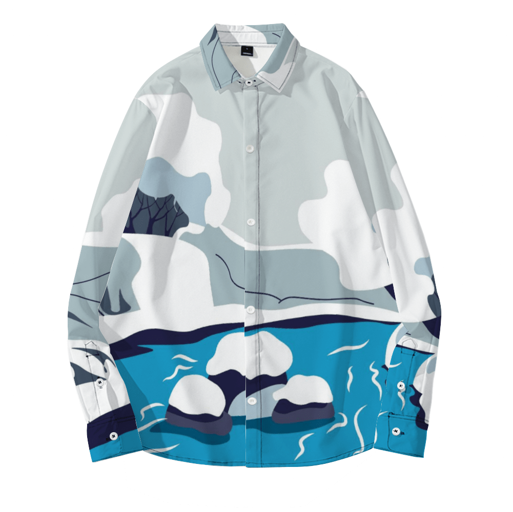 Ju!sL!ve SMILE Unisex Long Sleeve Shirt - White/Blue - The Marjani Spot
