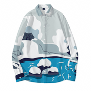 Ju!sL!ve SMILE Unisex Long Sleeve Shirt - White/Blue - The Marjani Spot