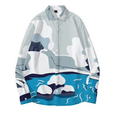 Ju!sL!ve SMILE Unisex Long Sleeve Shirt - White/Blue - The Marjani Spot